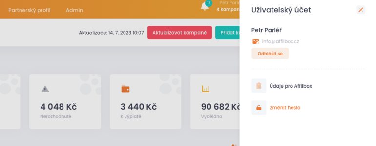 Rychlo-registrace do kampaní z PartnerBoxího katalogu